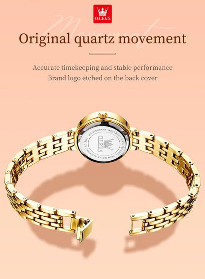 OLEVS 9992 Luxury Women's Watches Elegant Luxury Gold Watch for Women Quartz Waterproof Wristwatches Ladies Relojes Para Mujer