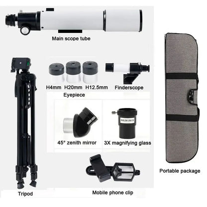 Telescópio Monocular 70mm Abertura 500mm, Telescópio Refrator Profissional Portátil para Iniciantes em Astronomia, Telescópio Portátil