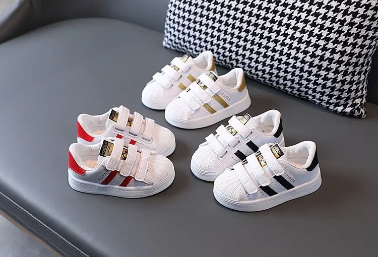 Toddler Baby Kids Fashion Design Walking Shoes Sneakers White Non-slip Casual Shoes Boys Girls Breathable Outdoor Sport Shoes