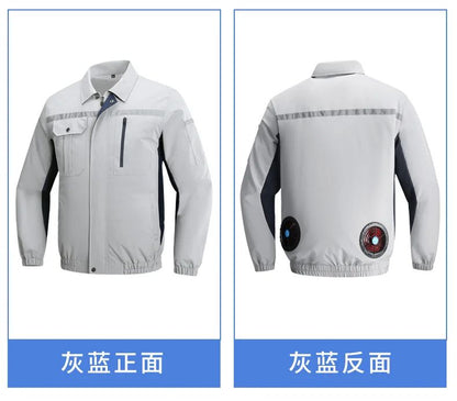 Summer Cooling Jacket Men's Hooded Fan Jacket Heat Resistant Fan Air Conditioner Clothes Breathable Outdoor Fishing Fan Workwear
