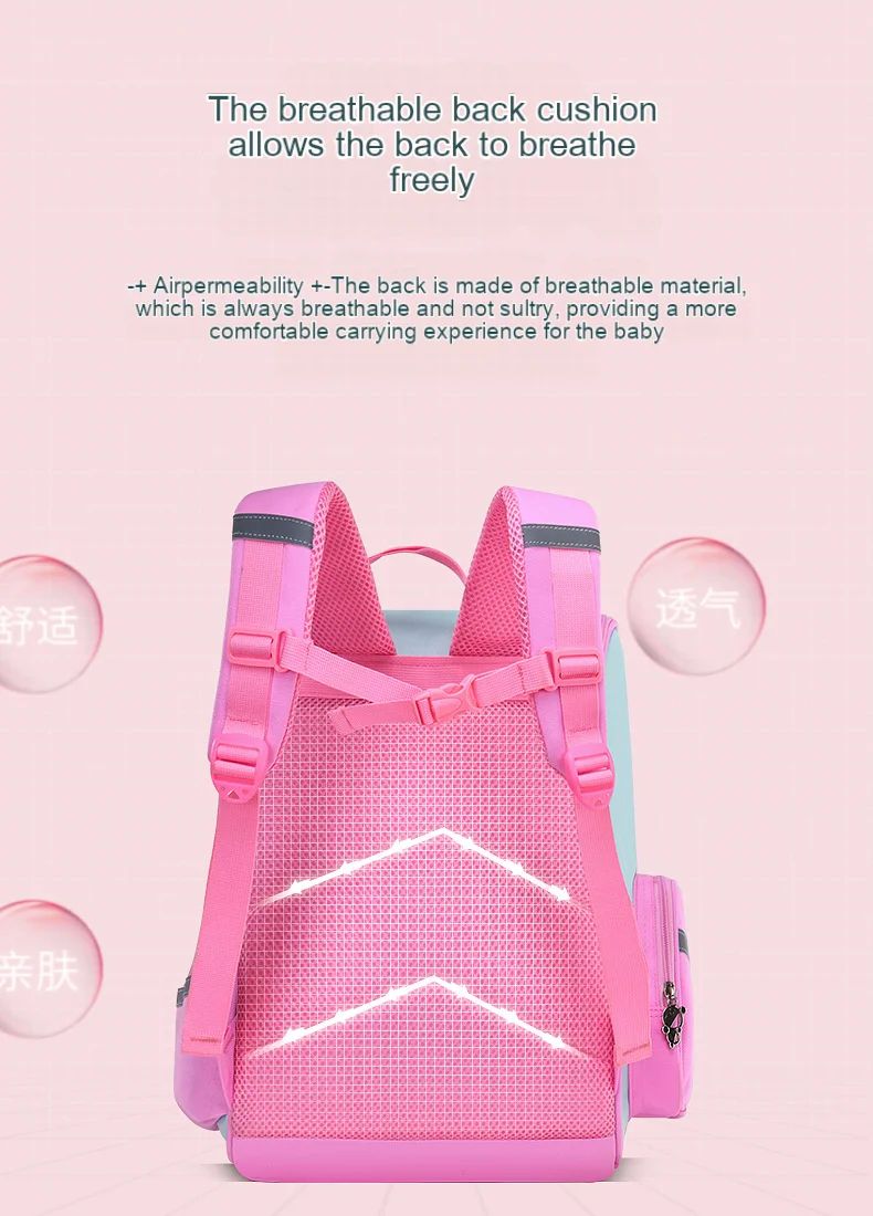 Mochila Escolar Feminina de Grande Capacidade Impermeável Estampa de Unicórnio