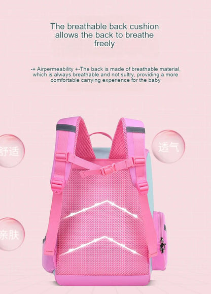 Mochila Escolar Feminina de Grande Capacidade Impermeável Estampa de Unicórnio