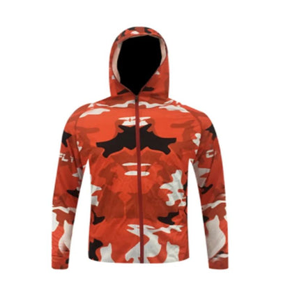 Novo Estilo Masculino Roupa de Pesca Secagem Rápida Proteção Solar Camisas de Pesca Leve Manga Longa Camisa de Pesca com Capuz e Zíper