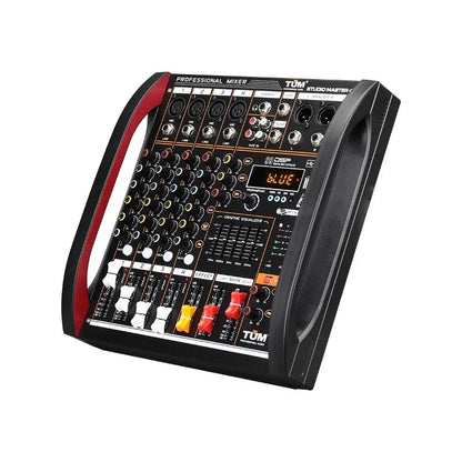 Mesa de som DSP de 4/8 canais com efeito de reverberação, profissional, Bluetooth, USB, áudio mixer balanceado para karaokê familiar, palco, KTV