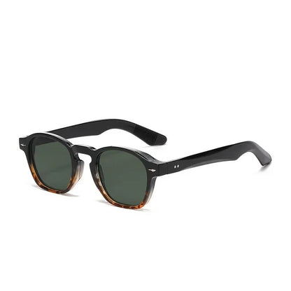 JNPCXI Retro Rivets Men Square Sunglasses Fashion Blue Green Trending Shades UV400 Women Clear Frame
