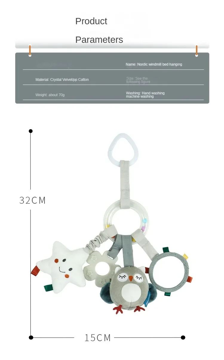 Brinquedos para Bebês de 0, 3, 6, 12 Meses, Brinquedo de Pelúcia com Atividades de Arco-Íris para Pendurar no Carrinho de Bebê, Cadeirinha de Carro, Berço, Viagem, Brinquedos Sensoriais para Bebês