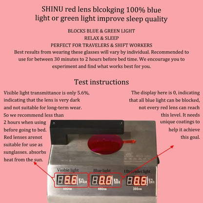 Óculos de Luz Azul SHINU Lentes Vermelhas Óculos Masculinos Melhor Sono Óculos de Lentes Laranja para Jogos Visão Noturna Lentes Amarelas 3 Tamanhos