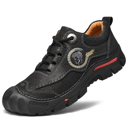 Sapatos Masculinos de Couro Genuíno para Camping, Caminhada, Tênis Esportivo Masculino, Sapatos Casuais de Viagem, Lazer, Caminhada, Escalada