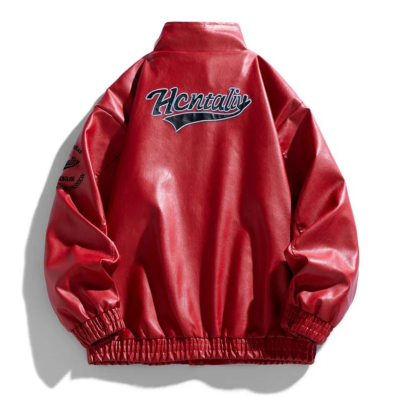 2025 New Men's Leather Jacket Spring Autumn Men Motorcycle Leather High Quality Jacket Coat Male Stand Collar Windproof Overcoat