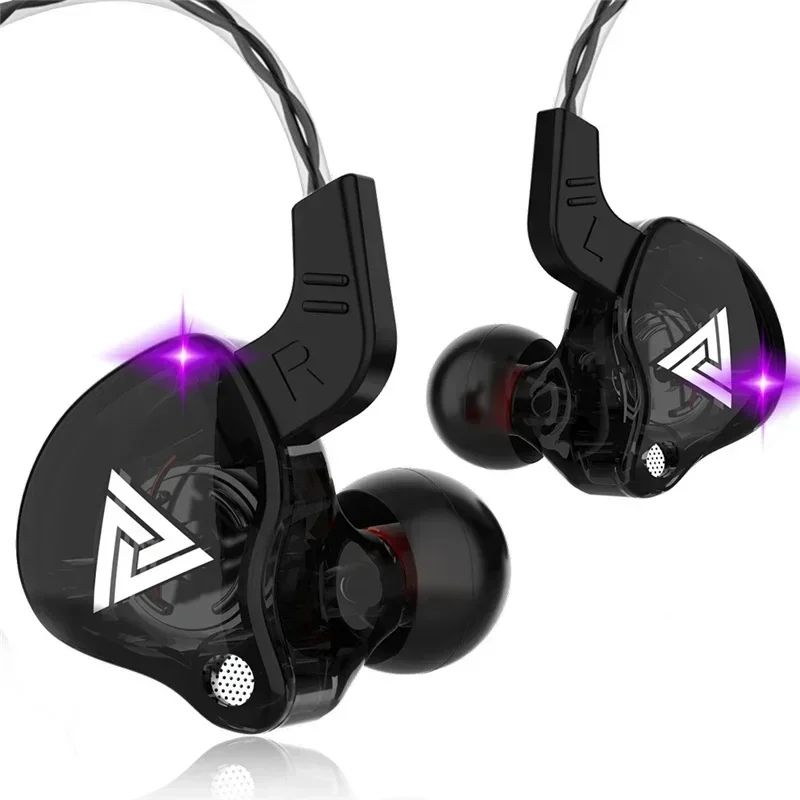 VIKEFON QKZ AK6 Fone de Ouvido Intra-auricular com 6 Drivers Dinâmicos, Headphone com Microfone, Estéreo Esportivo HIFI, Fone de Ouvido Monitor com Subwoofer
