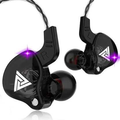 VIKEFON QKZ AK6 Fone de Ouvido Intra-auricular com 6 Drivers Dinâmicos, Headphone com Microfone, Estéreo Esportivo HIFI, Fone de Ouvido Monitor com Subwoofer