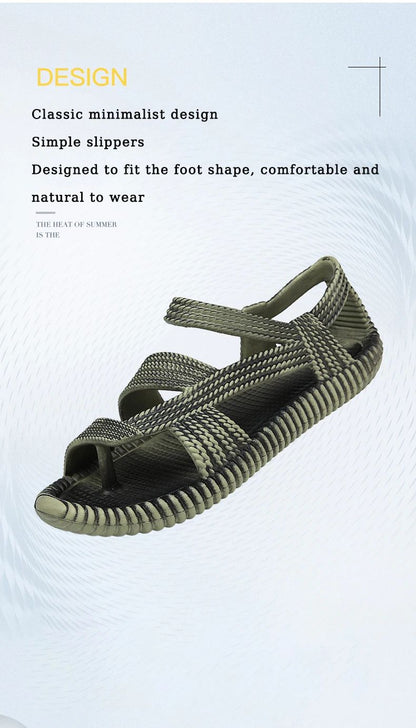 Summer Men's Straw Sandals Mens Casual Shoes Personality Wear-resistant Sandal for Men Outdoor Beach Flip-flop Size Plus 36-47