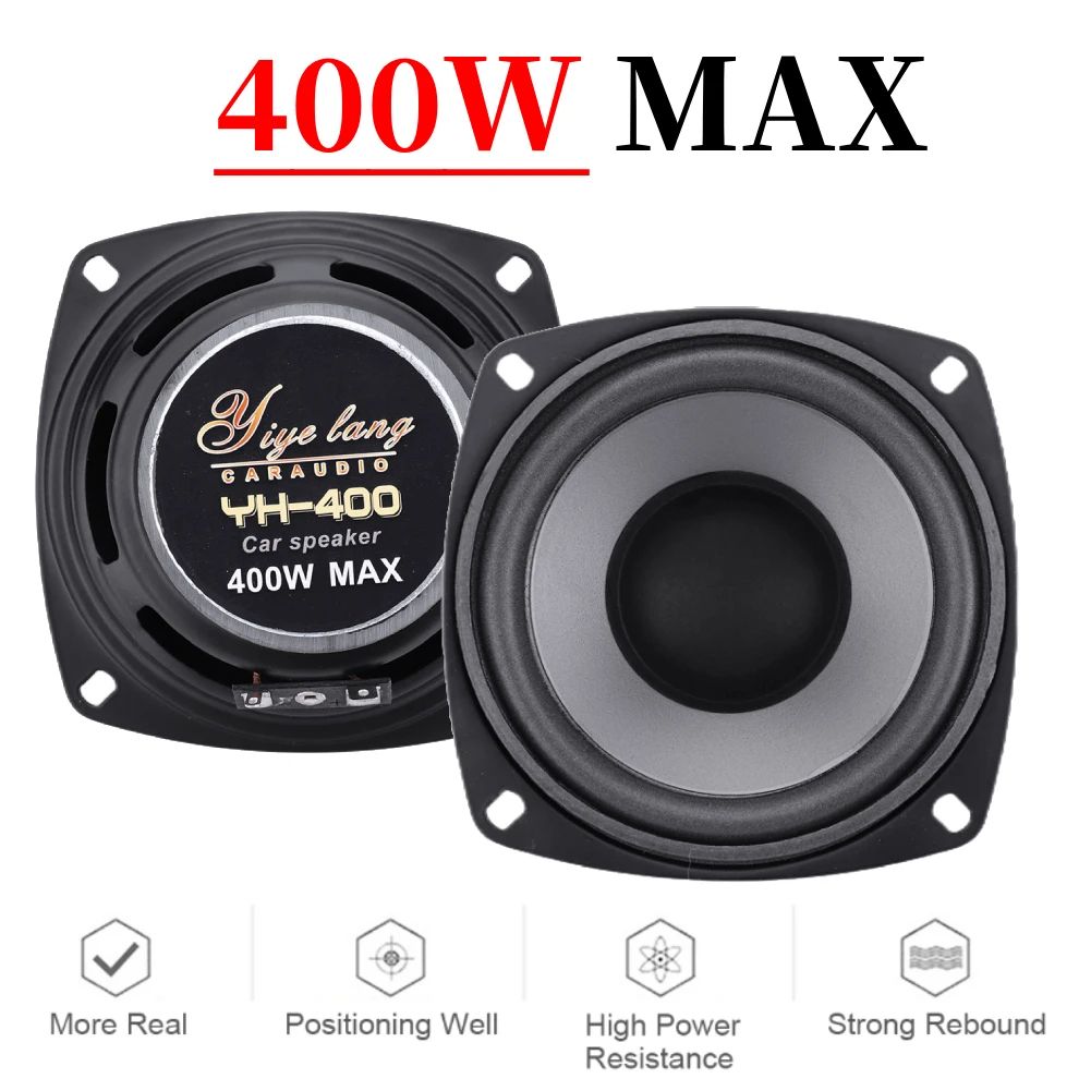 1PCS Alto-falante Coaxial HiFi de Carro 2 Vias 4/5/6,5 Polegadas Porta Veicular Áudio Automotivo Música Estéreo Subwoofer Alto-falantes de Frequência de Alcance Total