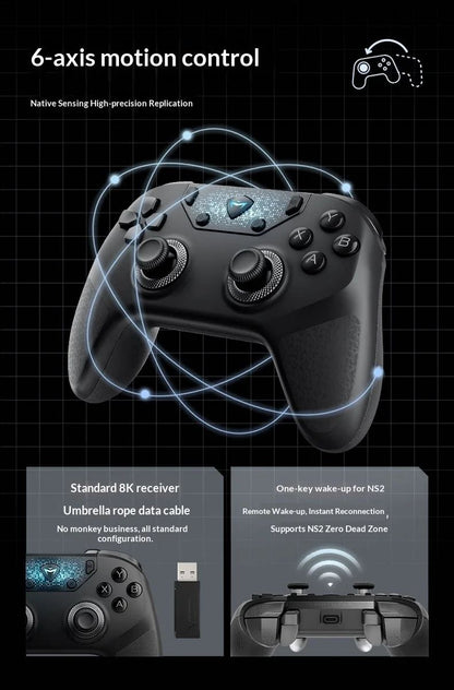 Machenike F1 Wireless Game Controller 3?Mode Dual 8K Hot?Swap Custom Body?Sense Micro Switch for PC Mobile Gaming Desktop Setup