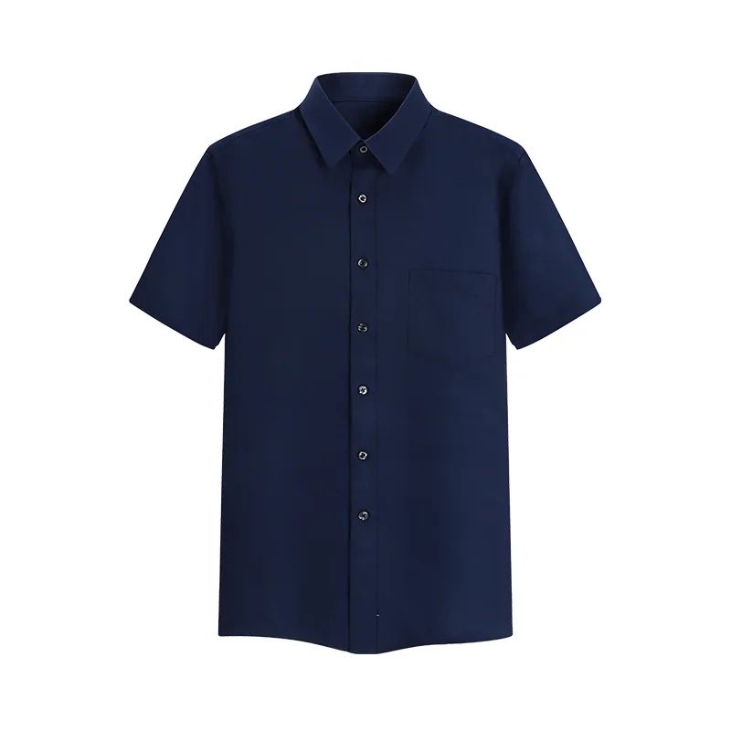 Short-sleeved Solid Color Shirt High-end Business Daily Tops Company Uniforms Can Be Customized With Printed Embroidery 2021 New