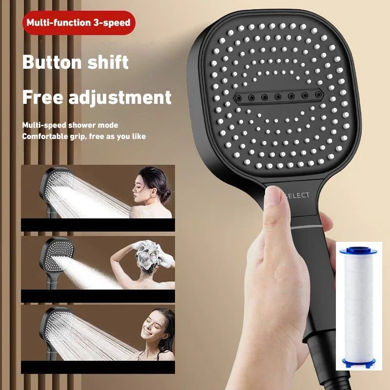 Xiaomi Novo Painel Grande 3 Modos Ajustáveis Chuveiro Doméstico de Alta Pressão com Massagem e Elemento Filtrante Acessórios para Banheiro