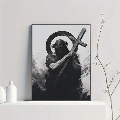 Son of God Jesus Cross Holy Light Wall Art, HD Canvas Print Poster, Suitable for Home, Living Room, Room Decoration Painting