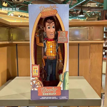40cm Disney Toy Figuras de Anime Toy Story 4 Woody Buzz Jessie Rex Bonecos Modelo Falantes Figurinhas de Ação Coleção de Decoração Brinquedo de Natal