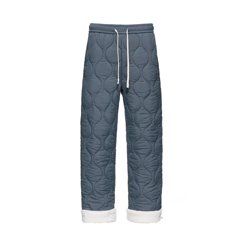 Calça de Inverno Masculina Impermeável de Esqui, Quente, em Lã Grossa e Reta, de Algodão, Calça Feminina Casual Acolchoada à Prova de Frio