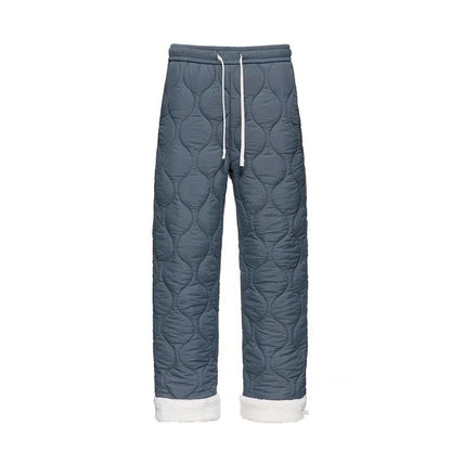 Calça de Inverno Masculina Impermeável de Esqui, Quente, em Lã Grossa e Reta, de Algodão, Calça Feminina Casual Acolchoada à Prova de Frio