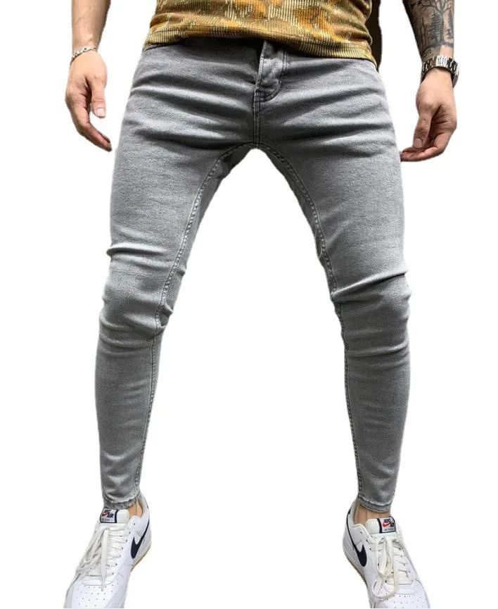 New Style Men's Hip Hop Slim Fit Jeans You And Smooths Your Silhouette Ripped Small Footwear Amazon WISH Badge Plus Size Jeans N
