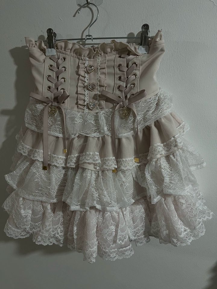 Japanese Lolita Lace Layered Skirt Women Anime High Waist Maid Style Sweet Ruffle Cake Skirt Kawaii Harajuku A-Line Mini Skirt