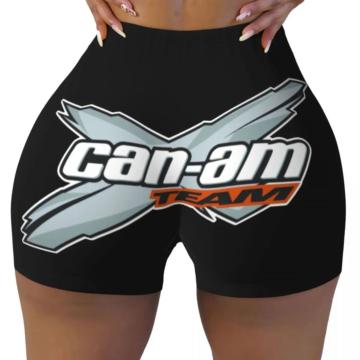 Custom Women's BRP ATV Unisex Can Am Logo Workout Yoga Shorts Athletic Gym Volleyball Biker Shorts