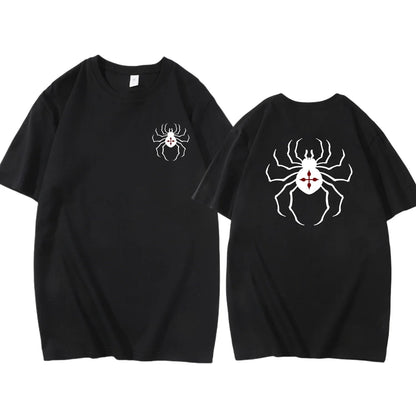 Pure Cotton Men's t shirt Y2k Spider Print T-shirt Casual Street Loose Women's T-shirt vintage graphic t shirts for men