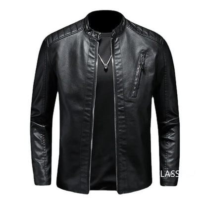 Men White Locomotive Leather Jackets Moto Biker Pu Leather Coats High Quality Male Spring Autumn Slim Leather Jackets Size 5XL