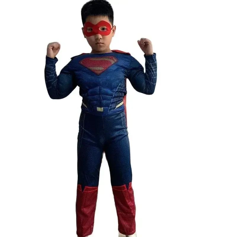 Kids Super Halloween Cosplay Costumes Boys Anime Superhero Party Role Play Dress Up Muscle Suit Children Hero Jumpsuit Outfit