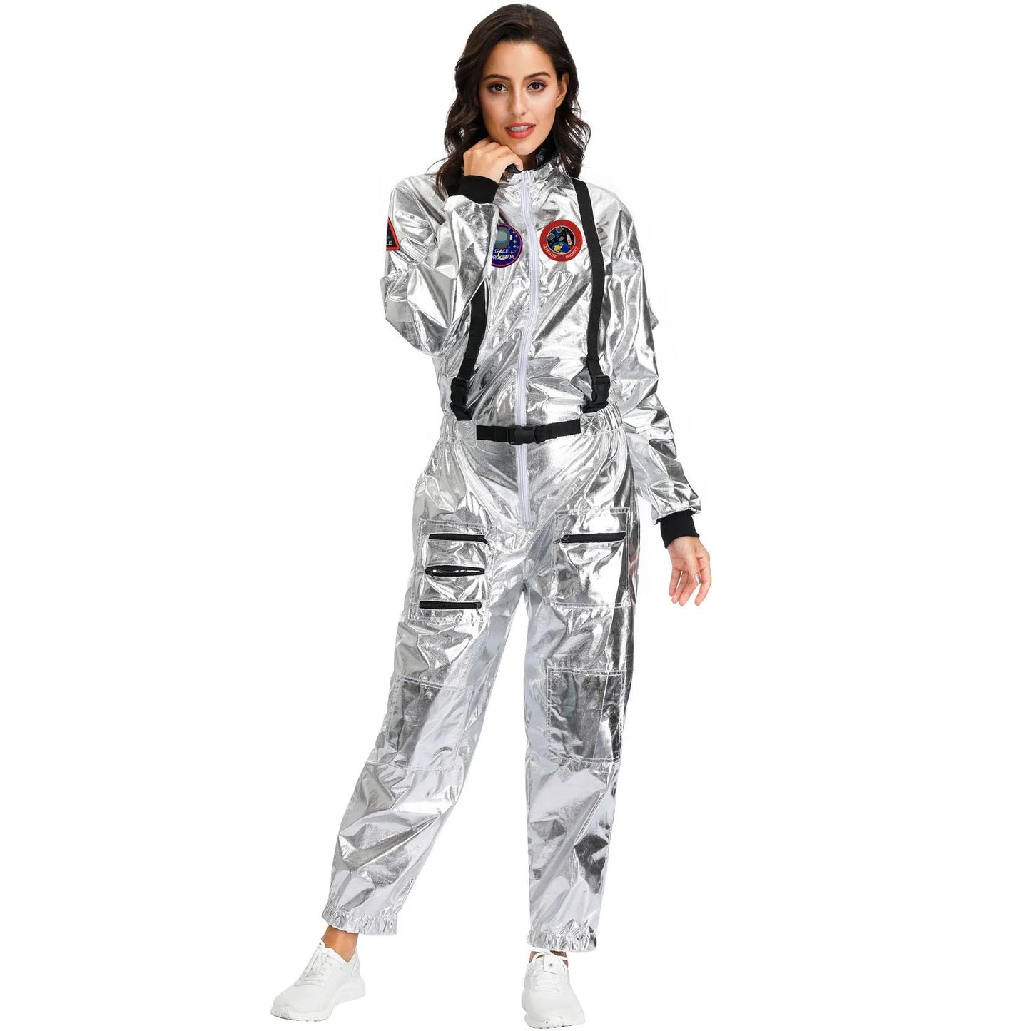 Astronaut Costume Spacesuit Silver Spaceman Men Women Space Suit Halloween Christmas Performance Spacesuit Costume Party Gift
