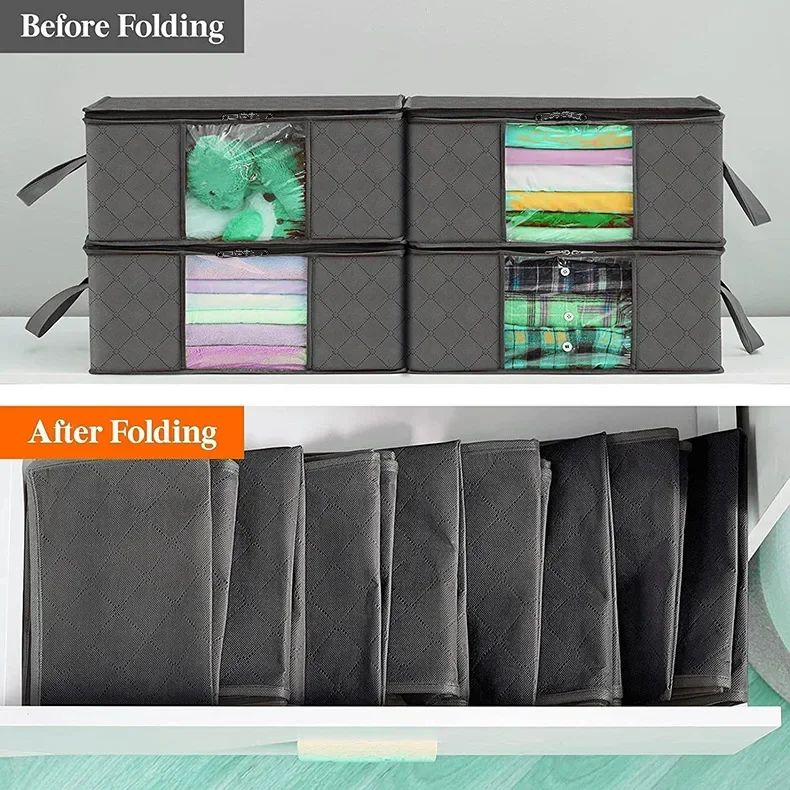 Storage Bag Foldable Large Capacity Clothes  Blanket Storage Bags Storage Containers for Organizing Bedroom Closet Clothing
