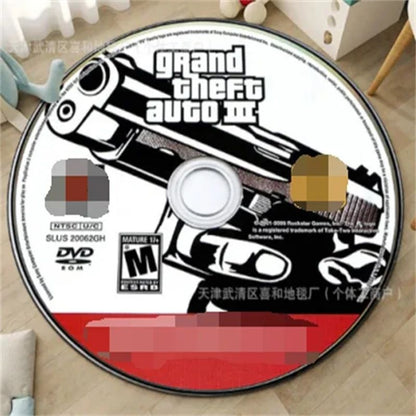 CD Cartoon Round Flannel Carpet Personalized Rugs Mat Living Room Sofa Blanket Sports Room Decoration Bed Round Rug