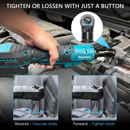 Makita Chave Catraca de Impacto Angular sem Escovas 18V, sem Fio, Velocidade Variável, Chave de Força, Ferramentas Elétricas com LED?Atributos opcionais)