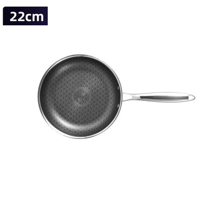 Panela de Fritura Antiaderente Giyoca Honeycomb Wok Não Revestida Aço Inoxidável 316 Utensílios de Cozinha Domésticos Multifuncionais Universais para Fogões