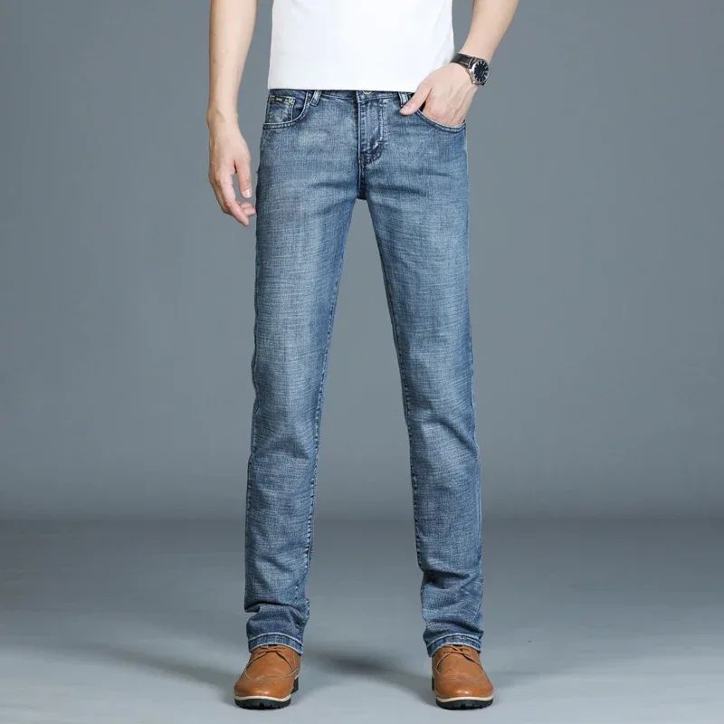 Mens High Quality Jeans Fashion Straight Denim Pants Men Classic Casual Jeans Male Plus Size Denim Trousers Ripped Jeans 28-40