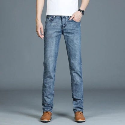Mens High Quality Jeans Fashion Straight Denim Pants Men Classic Casual Jeans Male Plus Size Denim Trousers Ripped Jeans 28-40