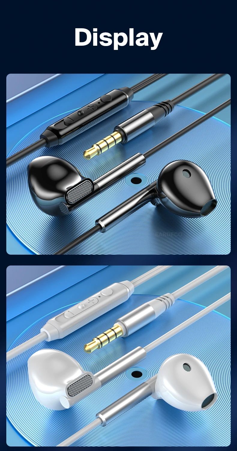 EARDECO 3.5mm/Type-C Noise Canceling Headphone Wired Headphones Bass Hifi Wired Earphone Earbuds Stereo Mic Earphone with Wire
