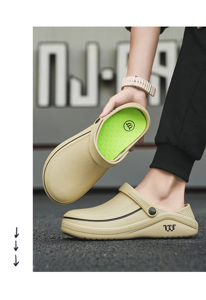 A Pair of Men's Casual Shoes, Waterproof and Oil-Proof, Low-Top Non-Slip Chef Shoes, Wear-Resistant and Non-Slip Men's Shoes