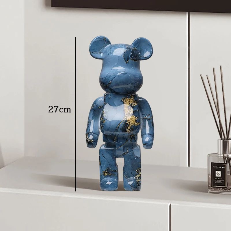 Estátua Urso Graffiti 27cm Bloco Tinta Urso Decoração Enfeites de Resina para Desktop Decoração de Casa Sala de Estar Urso Escultura de Chão Presentes