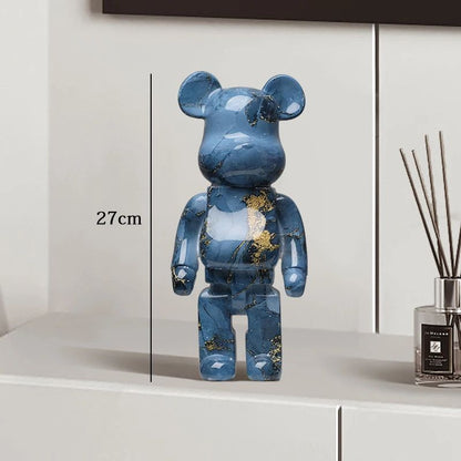 Estátua Urso Graffiti 27cm Bloco Tinta Urso Decoração Enfeites de Resina para Desktop Decoração de Casa Sala de Estar Urso Escultura de Chão Presentes