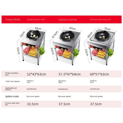 Household Fierce gas Stove Commercial Hotel Restaurant Gas Cooker High Pressure Liquefied Gas Cooktop with Flameout Protection