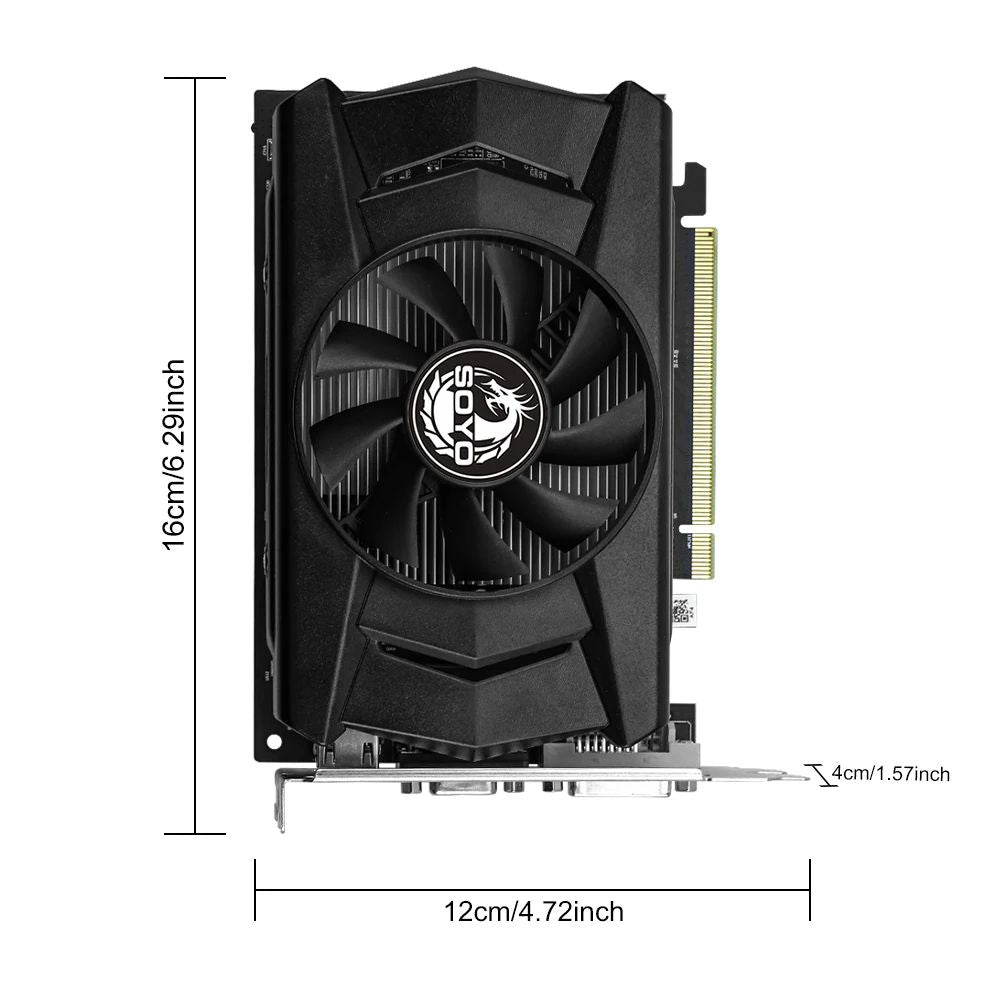 Placa de Vídeo SOYO AMD Radeon R7 350 4GB Memória DDR5 128Bit HDMI-compatível VGA DVI para Componentes de Computador de Mesa