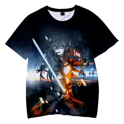 Hot Anime Manga Sword Art Online Kirito Printed T-shirt for Men 3D Fashion Harajuku O-neck y2k tops kid Cosplay Unisex Clothing