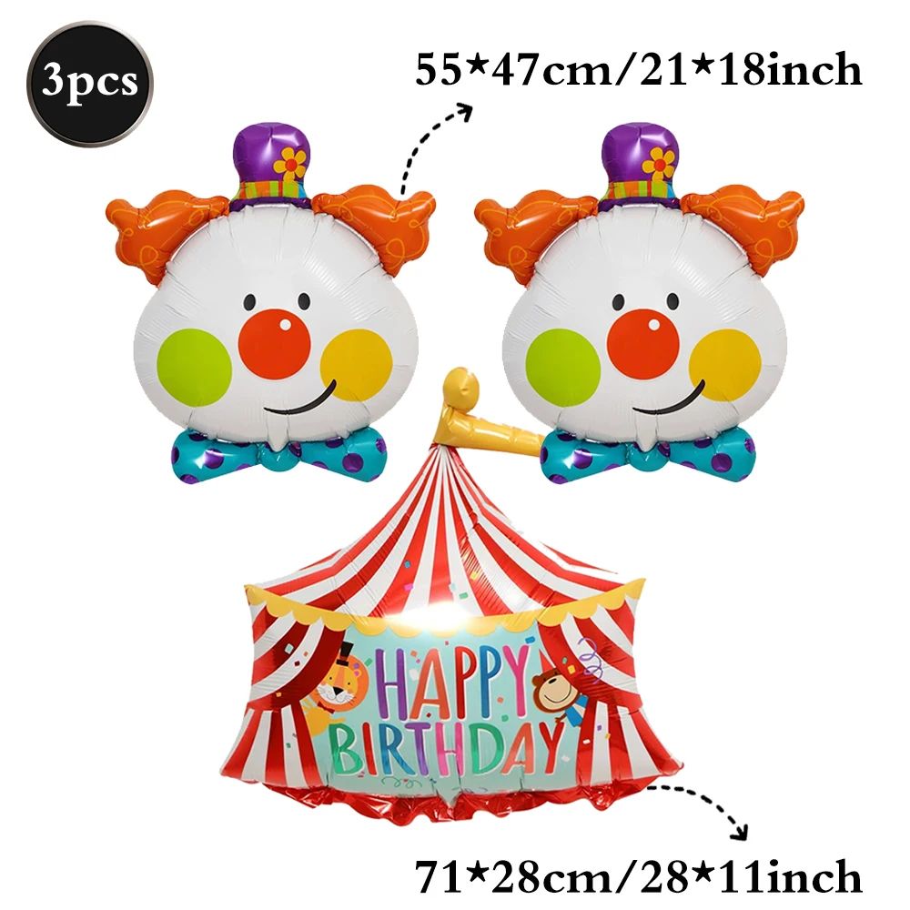 Giant Standing Popcorn Balloon Smiling Clown Foil Balloon for Circus Carnival Theme Party Birthday Christmas Decoration Supplies