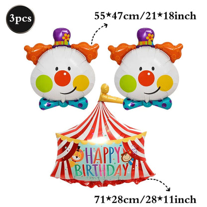 Giant Standing Popcorn Balloon Smiling Clown Foil Balloon for Circus Carnival Theme Party Birthday Christmas Decoration Supplies