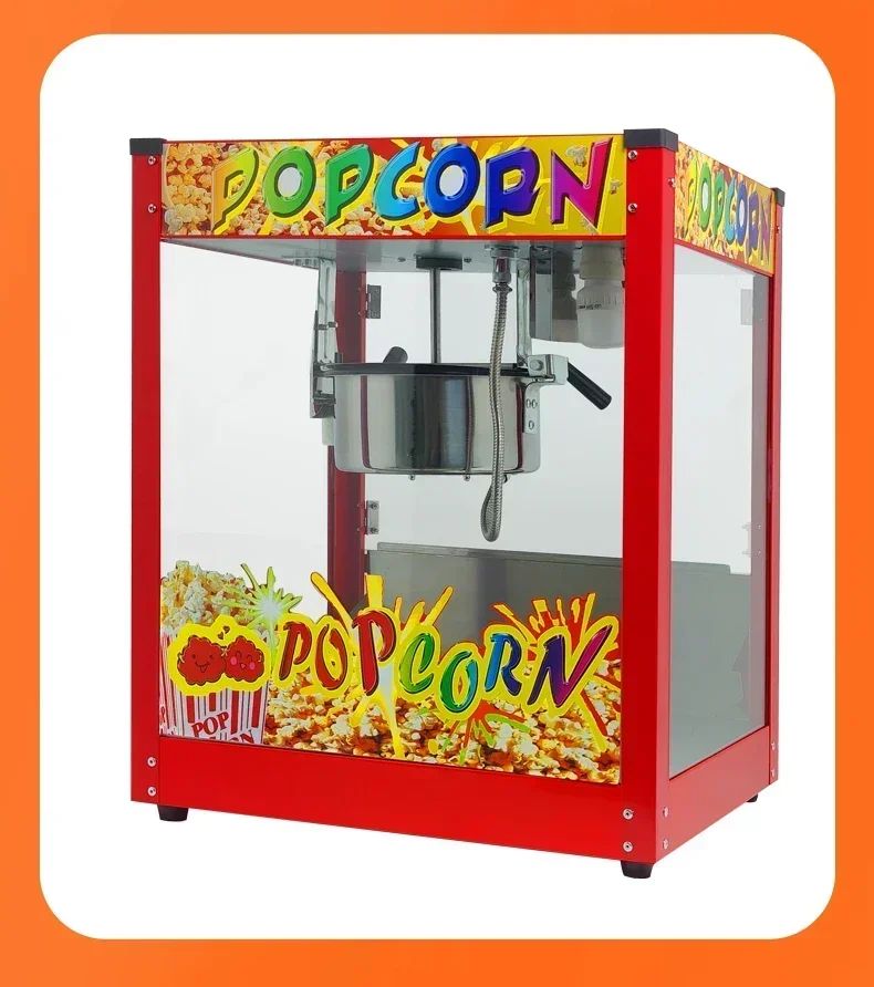 220V Commercial Popcorn Maker Machine, Large Capacity, Quick Heating, for Business Events and Parties