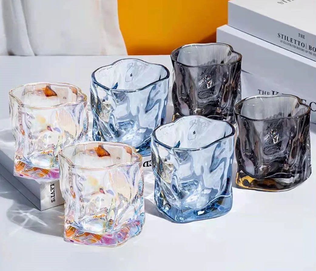 Copo de uísque cinza-fumaça 190ml, copo Old Fashioned de base pesada, conjunto de presente para bar, caneca de cerveja de cristal, direto da fábrica