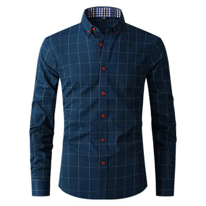 Brand New Men Shirt Male Dress Shirts Plaids Men's Casual Long Sleeve Business Formal Plaid Men's Shirt Camisa Social