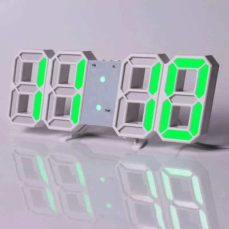 3D LED Digital Clock Wall Decoration Glow Night Mode Decoration for Bedroom Adjustable Electronic Watch Room Decor Aesthetics